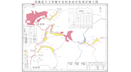 鳳凰縣千工坪鎮牛巖村水田開發項目竣工成果圖